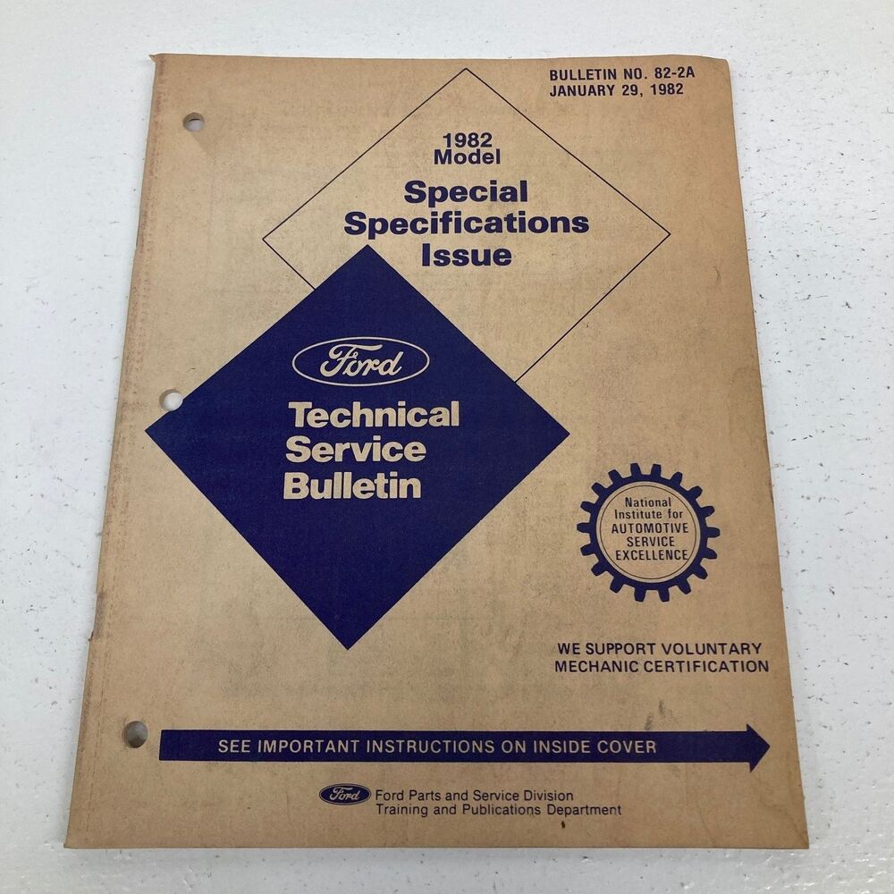 Ford Technical Service Bulletin Special Spec Issue 1982
